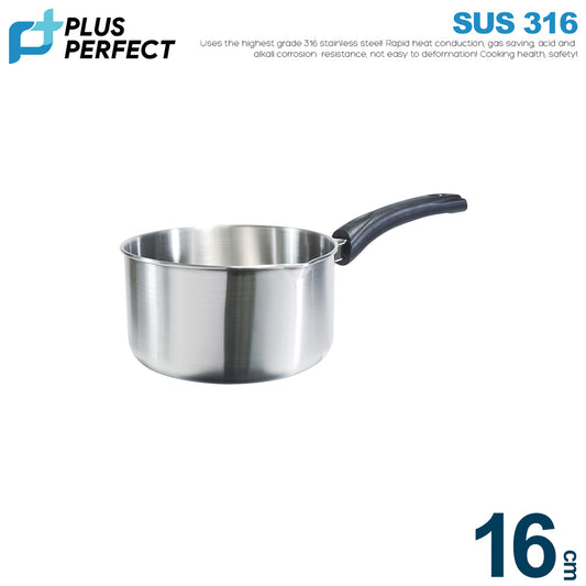 【PERFECT】316 Stainless Steel Cooking Pot 16cm (without lid)