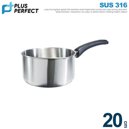 【PERFECT】316 Stainless Steel Cooking Pot 20cm (without lid)