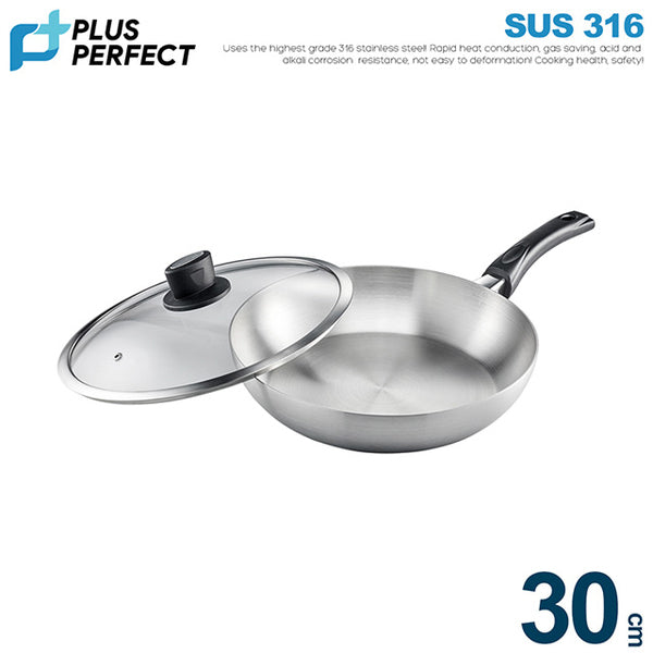 【PERFECT】316 Stainless Steel Seven-layer Frying Pan 30cm (with lid)