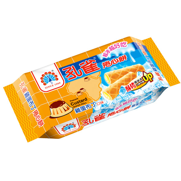 【Kuai Kuai】 Peacock Wafer Roll-Custard Flavour 63g